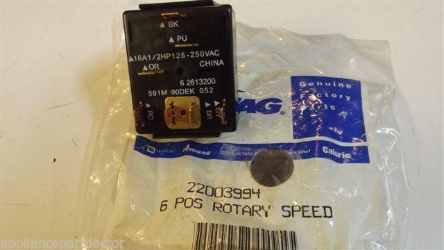 MAYTAG WASHER 22003994 6 WAY ROTORY SPEED SWITCH NEW IN BAG MAYTAG WASHER 22003994 6 WAY ROTORY SPEED SWITCH NEW IN BAG